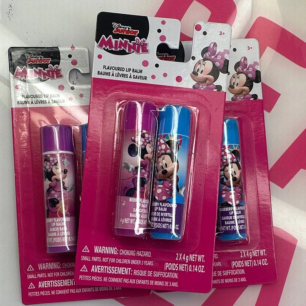 Minnie Mouse Flavoured Lip Balm Duo - Berry & Blueberry set of 3(2 in each pack)